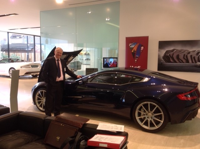 Richard shows of his new car ... at the Aston Martin Factory for IAgrE Young Engineers' Competition